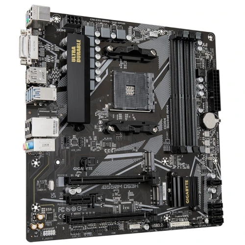 Carte mére Gigabyte B550M DS3H Micro ATX Socket AM4 AMD B550 - 4 x DDR4 - SATA 6Gb/s + M.2 - USB 3.1
