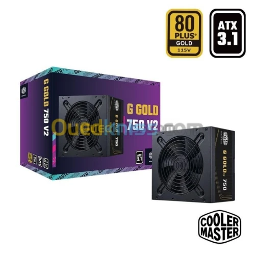 COOLER MASTER G750 GOLD 750W V2 - ALIMENTATION 80 PLUS GOLD - ATX 12V 3.1 - HDB SILENCIEUX - NOIR