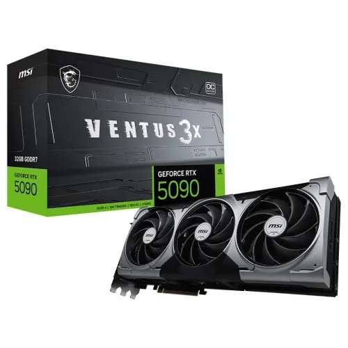 MSI GEFORCE RTX 5090 32G VENTUS 3X OC - CARTE GRAPHIQUE GAMING - 32 GO GDDR7 - PCIE 5.0 - DLSS 4.5 - RAY TRACING - HDMI 2.1B - DP 2.1 - BLACK