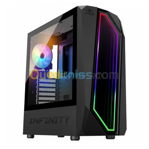 Boitier Spirit of Gamer 8201WT Infinity Artic Moyen Tour - rétroéclairage ARGB Noir - Blanc 