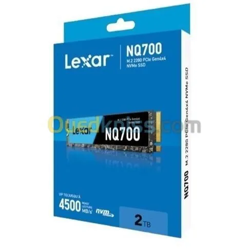 LEXAR NQ700 2TB - DISQUE DURE SSD M.2 NVMe - PCIe 4.0 Gen4 - 4200 MO/S - PC & CONSOLE - BLACK 
