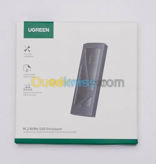 UGREEN Lecteur de boîtier SSD NVMe M.2 Enclosure, 10 Gbit/s USB C 3.2 Gen2, compatible Thunderbolt 3