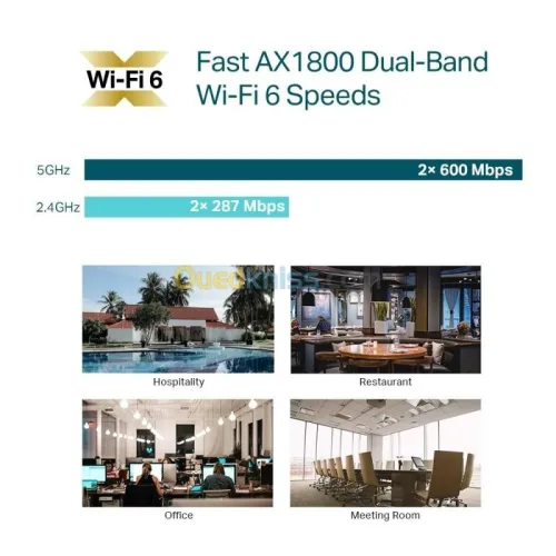 POINT D'ACCÈS TP-LINK OMADA EAP610 PLAFONNIER - WIFI 6 AX1800 - ETHERNET GIGABIT - SUPPORT POE+ 