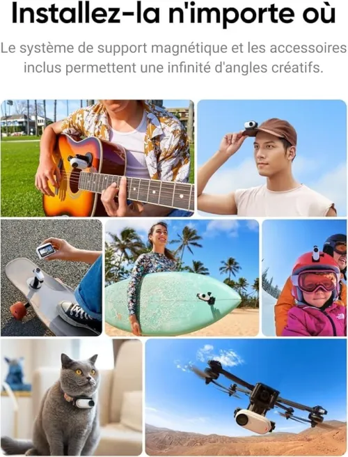 INSTA360 GO 3S 128GB - Caméra de vlog 4K, Montage Partout, stabilisation, étanche à 10 m, édition IA