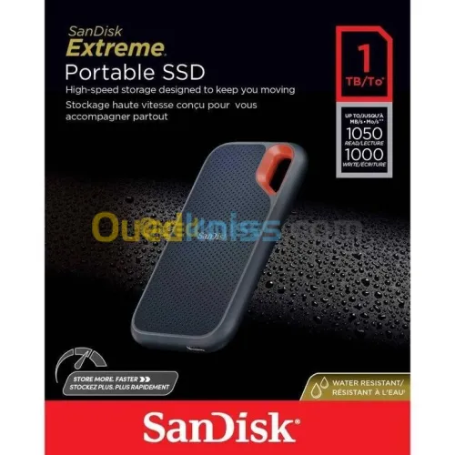 Disque dur SSD externe SanDisk 1TB Extreme Portable SSD 1050 Mo V2 