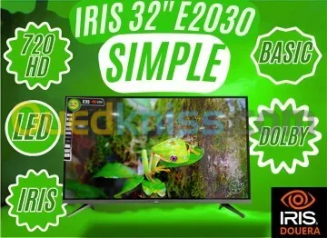 TV IRIS E2030 32" POUCES - LED HD BASIC - FLICKER FREE - DOLBY AUDIO- 16:9 60HZ - HDMI / USB -BLACK