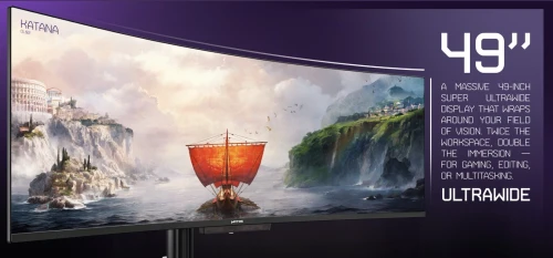 ECRAN MATOS KATANA - 49" QD OLED - GAMING SUPER ULTRAWIDE 32:9 - DUAL QHD 5120x1440 - 240HZ - 0.03MS - HDR1000 - HDMI/DP / USB-C - BLACK