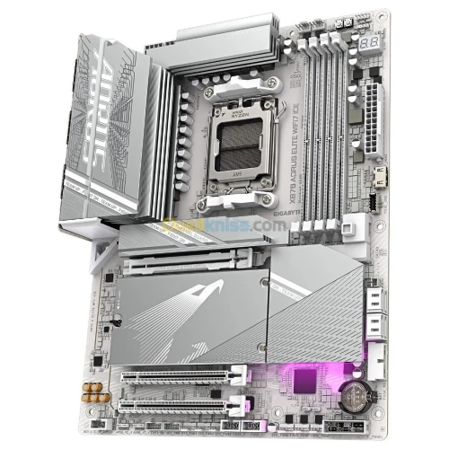 GIGABYTE X870E AORUS ELITE WIFI7 ICE - CARTE MÈRE ATX - SOCKET AM5 - 4xDDR5 - BLUETOOTH - WHITE