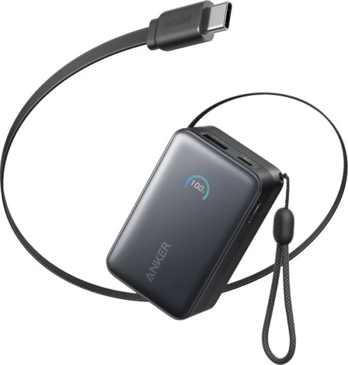 ANKER COMPACTE & DURABLE POWER BANK - 10000 MAH - 45 W - 2 x USB-C - LIGHTNING CABLES - BLACK