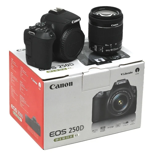 Canon EOS 250D DC Appareil Photo Numérique 24.1MP -Reflex Objectif EF-S 18-55mm III Wi-Fi Bluetooth