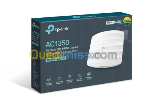 Tp-link EAP225 Point d'accès Wi-Fi AC Dual Band  AC1350 Gigabit - plafonnier 