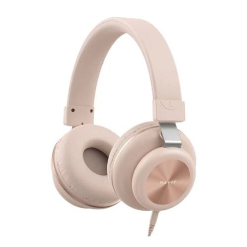 HAVIT H2263D BEIGE - CASQUE FILAIRE - HAUT-PARLEURS 40MM - SON HD - COUSSINETS CONFORTABLES - DESIGN ÉLÉGANT - BEIGE