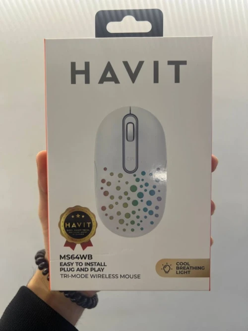 HAVIT MS64WB WHITE - SOURIS GAMING SANS FIL - CONNEXION 2.4GHZ + BLUETOOTH - RGB - HAUTE PRÉCISION - DESIGN ÉLÉGANT - WHITE
