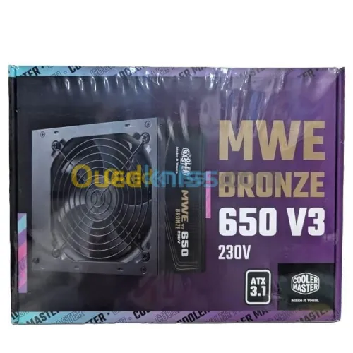 COOLER MASTER MWE BRONZE 650W V3 - ALIMENTATION 80 PLUS BRONZE - 230 V - ATX 3.1 - DC TO DC - NOIR