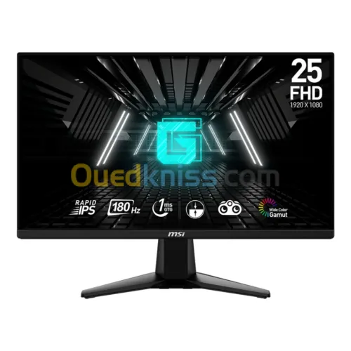 ÉCRAN MSI G255F GAMING - 24,5" FHD - DALLE IPS - 180 HZ - 1MS SRGB - ADAPTIVE-SYNC - DP 1.2A - HDMI