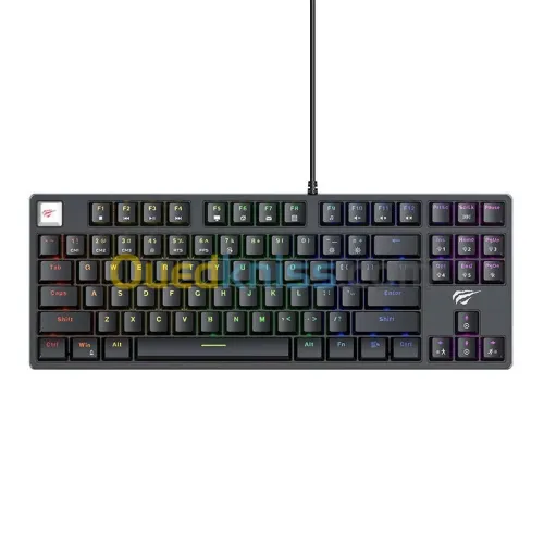 HAVIT GAMENOTE KB890L - CLAVIER GAMING MÉCANIQUE - RÉTROÉCLAIRAGE RGB - BLUE SWITCH - AZERTY - NOIR