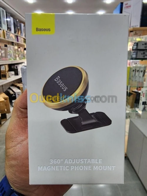 BASEUS 360 ADJUSTABLE MAGENETIC PHONE MOUNT HOLDER - SUPPORT AJUSTABLE - PARE-BRISE - GOLD