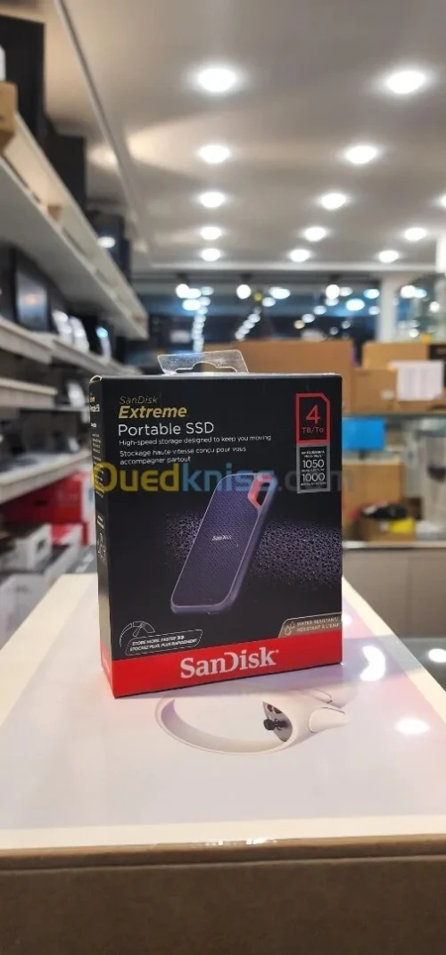 SANDISK EXTREME PORTABLE 4TO SSD - DISQUE DURE EXTERNE - TYPE-C USB 3.2 - LECTURE JUSQU'À 1050 MO/S