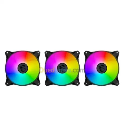 MSI MPG F120 ARGB-3 - 120mm PWM - RGB LED CASE - ANTI-VIBRATION - 1200 RPMmin - 3 PACKS - 