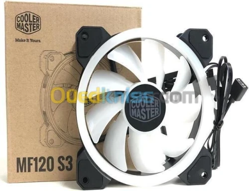 COOLER MASTER MASTERFAN MF120 S3 - VENTILATEURS DE BOÎTIER 120 MM ARGB - 47 CFM - BLACK 