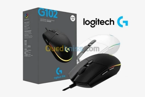 SOURIS LOGITECH G102 - GAMING FILAIRE - LIGHTSYNC - NOIR-BLANC