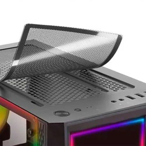 MARS GAMING MC-ART - BOÎTIER MOYEN TOUR - VERRE TREMPÉ PERSONNALISÉ - 12 LED ARGB - 309 MAX - BALCK