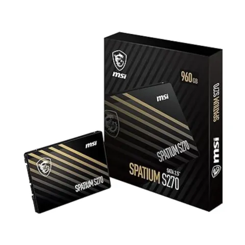 MSI SPATIUM S270 480GB - SSD SATA III 2.5" - 500 MB/S - 3D NAND - 500 TBW - PORTABLE - BLACK