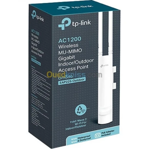 TP-LINK AC1200 EAP225 - OUTDOOR POINT D'ACCÈS - WI-FI DUAL BAND - MU MIMO GIGABIT OMADA 