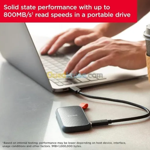 SANDISK PORTABLE 1TO SSD - DISQUE DURE EXTERNE - TYPE-C USB 3.2 - LECTURE JUSQU'À 800 MO/S