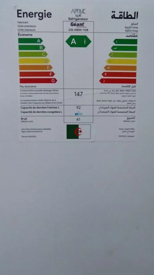 Mini réfrigérateur Gèant maxi bar 92L