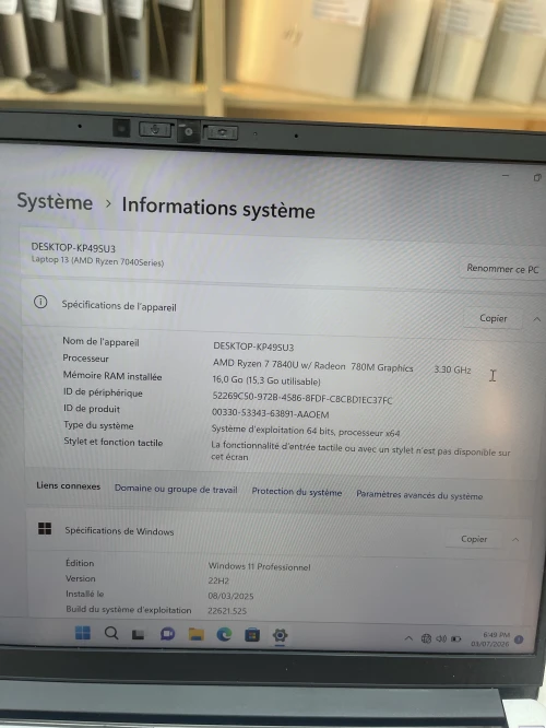 Laptop Framework 13 AMD Ryzen 7 7840U 16gb 512ssd