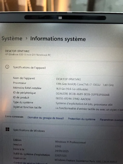 Hp elitebook 830 G10 i7-1365U 16gb ddr5 512ssd