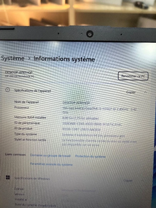 Hp 250 G8 i5-1135G7 8gb 256ssd