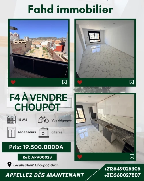 Vente Appartement F4 Oran Oran
