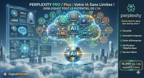 Abonnement Perplexity PRO 1 An - Accès illimité aux meilleures IA (GPT-5, Claude, Gemini)