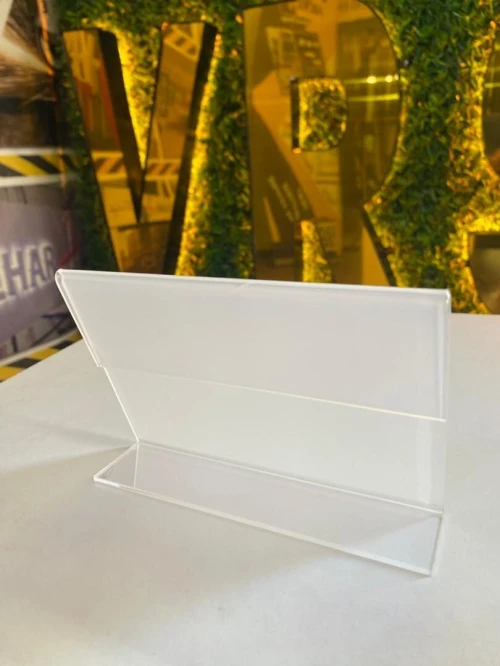 Porte étiquette en plexiglas transparent Présentoir professionnel