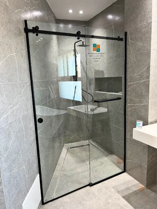 Cabinet de douche/séparation (salon, cuisine, balcon) en verre "Sila lux"