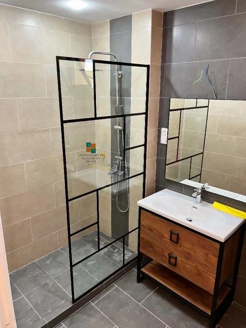 Cabinet de douche/séparation (salon, cuisine, balcon) en verre "Sila lux"