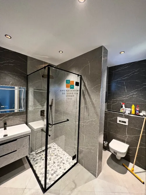 Cabinet de douche/séparation (salon, cuisine, balcon) en verre "Sila lux"