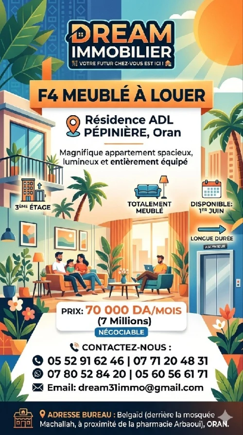 Location Appartement F4 Oran Bir el djir