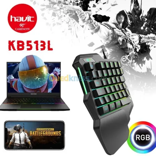 HAVIT CLAVIER GAMING KB513L One-Hand RGB Inerface USB