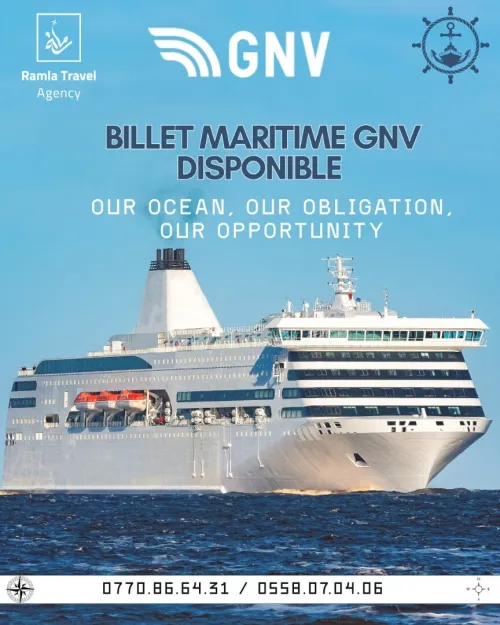 BILLETS MARITIMES GNV DISPONIBLES