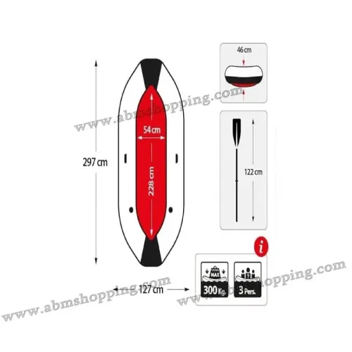 Bateau gonflable Mariner 3  3 personnes 297x127x46cm  Intex