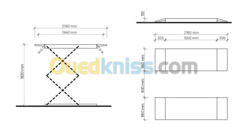 PONT CISEAUX DOUBLE VERIN 400V 3.5T