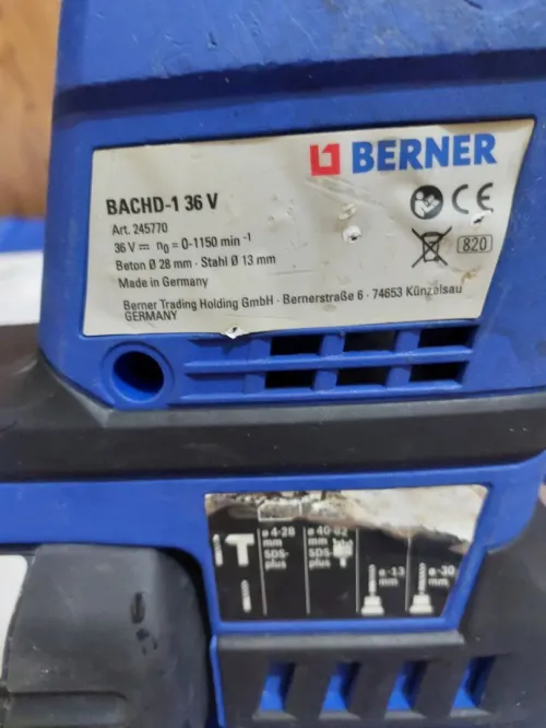 Perforateur Berner 36v 4Ah (BL-2020) - Germany
