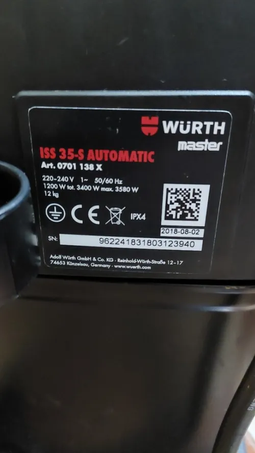 Aspirateur Wurth ISS 35-S Automatic