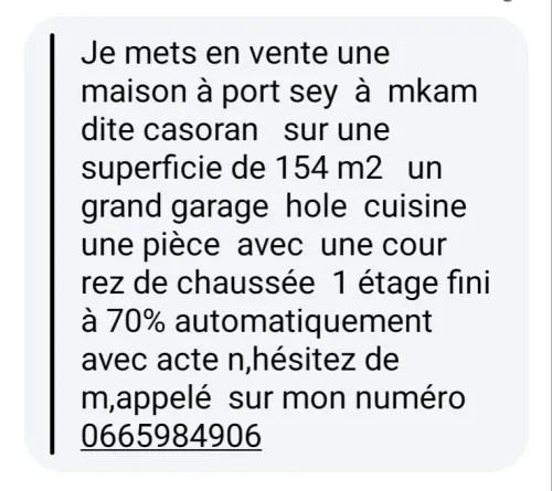 Vente Appartement Niveau de villa F5 Tlemcen Marsa ben mhidi