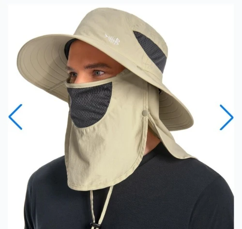 Chapeau de protection solaire avec voile couvrant le visage