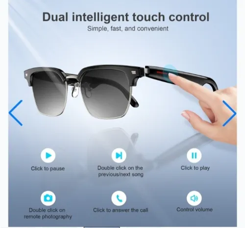 Lunettes Connectées F60  Traduction IA et Audio Open-Ear Bluetooth 5.4