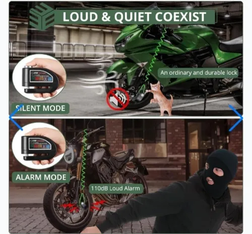Antivol disque moto avec alarme 110dB  sécurité maximale